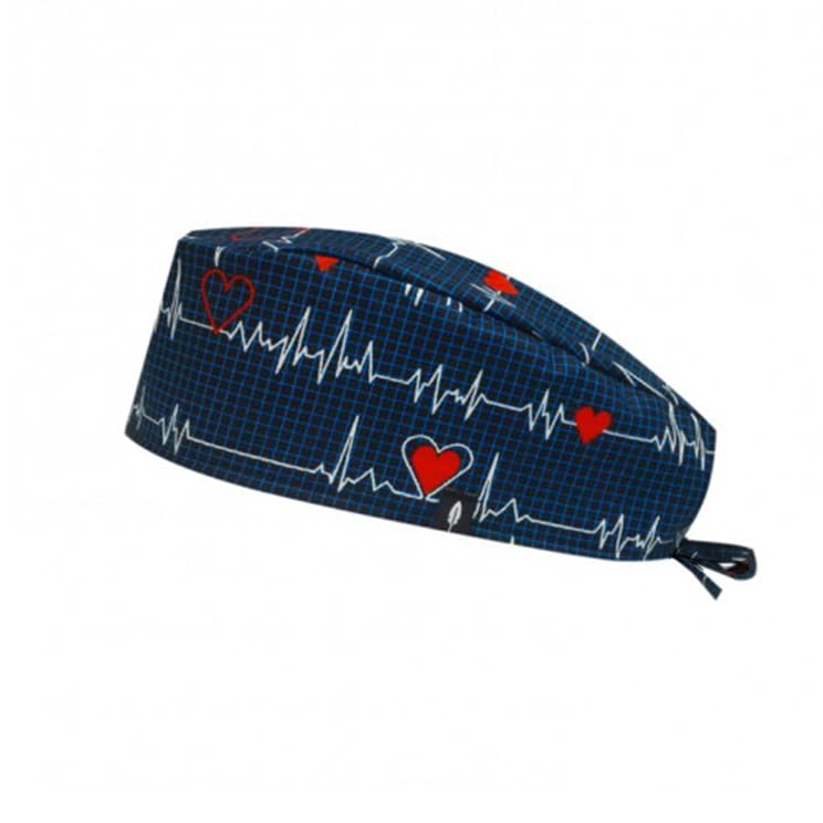 Surgical Scrub Cap ELECTROCARDIOGRAMA for Short Hair.