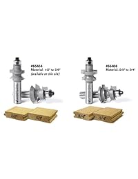 Amana Herramienta 55456 2-PC con punta de carburo para suelos 1   13 64 D x 15 16 CH X 1 2 inch SHK Router Bit Set w ranura de uñas W Bb inferior para 5 8   3 4 materiales
