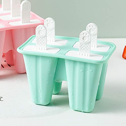 Popsicle Molds 4 Pieces Silicone Ice Pop Molds BPA Free Popsicle Mold Reusable Easy Release Ice Pop Maker - Thumbnail 2
