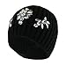Cute Jeweled Winter Fashion Bling Beanie Hat, Rhinestone Knit Ribbed Skully Cap