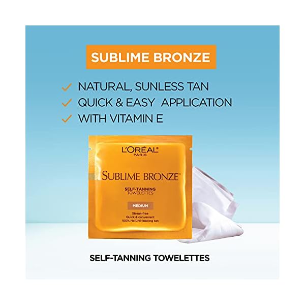 LOreal-Paris-Skincare-Sublime-Bronze-Sunless-Tanning-Towelettes-Fast-Drying-Streak-Free-Self-Tanner-6-ct L'Oréal Paris Skincare Sublime Bronze Sunless Tanning Towelettes, Fast-Drying, Streak-Free Self Tanner, 6 ct.
