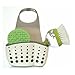 Casabella Sink Sider Faucet Caddy Sponge Holder,White & Grey