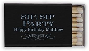 Adult Birthday Custom Matches / Custom Matches / Personalized Matches / Birthday Party Favors / Candle Box Matches / Cigar Matches Sip Sip Party