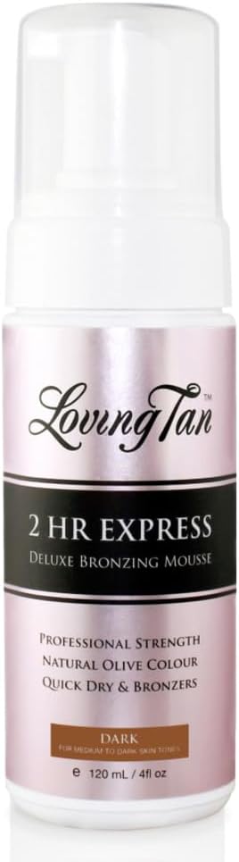 Loving Tan 2 HR Express Mousse Dark Streak Free Natural Sunless Tanner 120ml