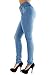 Style M1127– Colombian Design, High Waist, Butt Lift, Levanta Cola, Skinny Jeans in Light Blue Size 5
