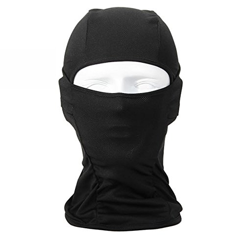 Walking man windproof 7in1 balaclava ski face mask - black