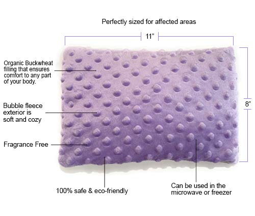 Buckwheat Heating Pad - Hot & Cold Pillow - Neck Heatable Pillow - Cold Back Wrap -Natural Buckwheat Seed Filling - 11 x 8-inch Microwave Pad for Muscle Soreness & Menstrual Pain Relief- Bubble Fleece - Thumbnail 2