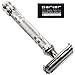 Parker Safety Razor, Twist-to-Open Double Edge Safety Razor with 5 Blade Refills for Smooth and Close Shaves (Chrome - Parker Model 66R)