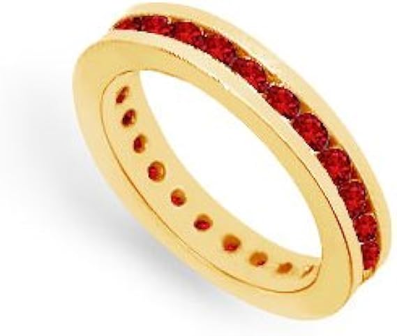 Amazon.com: Ruby Eternity Band 14K Yellow Gold 1.00 CT TGW: Clothing
