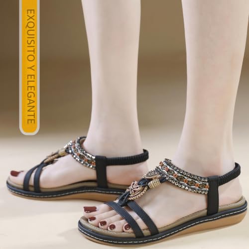 ZDQ Sandals Women Summer Flat Comfortable Bohemian Casual Sandal