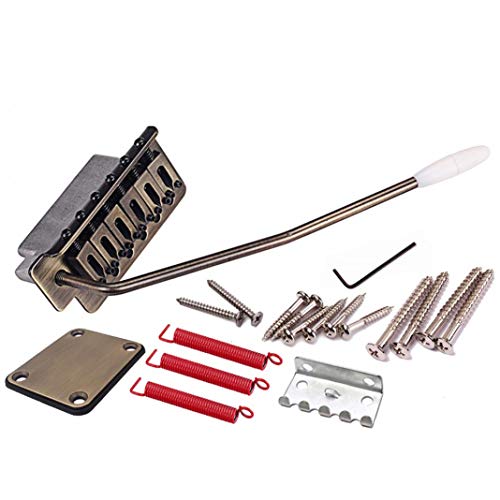 difcuyg5Ozw Electric Guitar Tremolo Bridge System Neck Plate Bar Kit Replacement Instrument Parts for Stratocaster Strat - Bronze - Thumbnail 5
