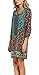 Women Bohemian Neck Tie Vintage Printed Ethnic Style Summer Shift Dress (Large, Pattern 8)