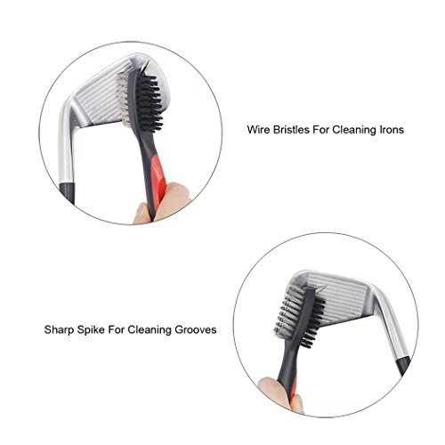 YiwerDer Golf Brush and Club Groove Cleaner by in 6 Different Colors and Packs For Golf Shoes/Golf Club/Golf/Golf Groove/w 2 Ft Retractable Zip-Line Aluminum Carabiner Easily Attaches to Golf Bag