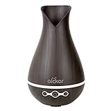 Aickar 300ml Essential Oil Diffuser, Wood Grain Aromatherapy Diffuser, Ultrasonic Cool Mist Humidifier with Night Light & Auto Shut-off Function for Office & Bedroom, Baby Room, Study, Yoga, Spa
