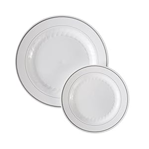 Image of Masterpiece Premium Quality Heavyweight Plastic Plates: 25 Dinner Plates and 25 Salad Plates