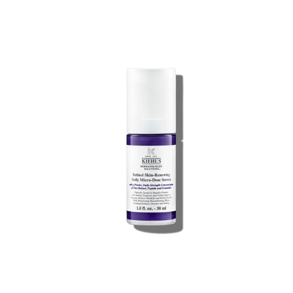 Kiehl's Retinol Skin-Renewing Daily Micro-Dose Face Serum, Reduces the Appearance of Wrinkles, Firms Skin, Smooths Skin Texture with Retinol, Niacinamide & Hyaluronic Acid, 30Ml
