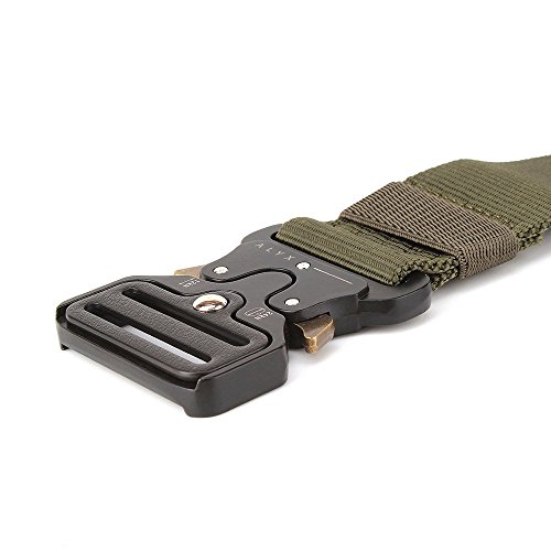 Mens Tactical Belt, W/1.5"-1.7" Military Nylon Waist Belt with Metal Buckle Adjustable Combat Equipment Belt Heavy Duty Army Training Carry Waist Belt (Green Army W/1.7 inches) - Thumbnail 3
