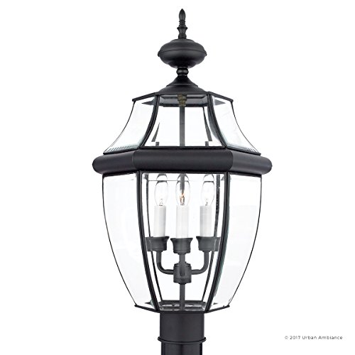Luxury Colonial Outdoor Post Light, Large Size 23"H x 12.5"W, with