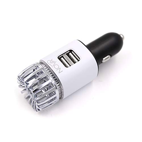 Nova 2.0 Powerful Ionic Car Air Purifier - with Dual USB Chargers to Quickly Eliminate Allergens & All Funky Odors from Smoke, Pollen, Pets, Mold & Bacteria w/Anti-Microbial Deodorizer Air Freshener - Thumbnail 4