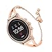 TRUMiRR for Fossil Gen 4 Q Venture HR Women Bands, 18mm Jewelry Bangle Watchband Rose Gold Stainless Steel Strap Feminine Cuff Bracelet for Fossil Gen 3 Q Venture LG Watch Style
