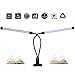 DZLight Dual Head Clip on LED Desk Light, 3 Modes, 5-Level Dimmer, Flexible for Dorm Room, Computer, Piano, Kids