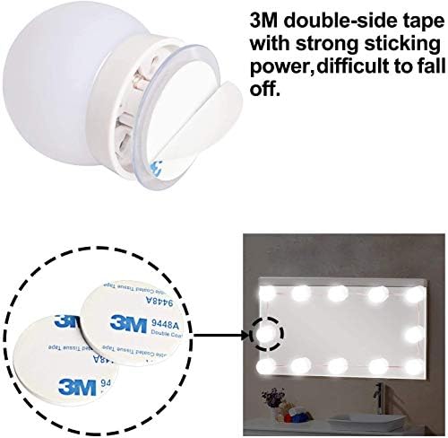 Hollywood Type Led Self-importance Mirror Lights Equipment with 10 Dimmable Mild Bulbs for Make-up Dressing Desk and Energy Provide Plug in Lighting Fixture Strip, Self-importance Mirror Mild, White (No Mirror Included)