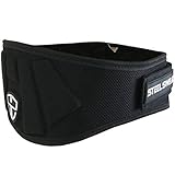 Steel Sweat Weight Lifting Belt - Nylon 6-inch Firm & Comfortable Back Support, Best Workouts at The Gym, Weightlifting Crossfit. Easily Adjustable