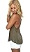 AMiERY Women's Simple and Cute All-Match Backless Crossed Vest T-Shirt Tank Tops Army Green L