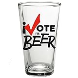 Drinking Divas I Vote for Beer Funny Pint Glass, 16 oz.