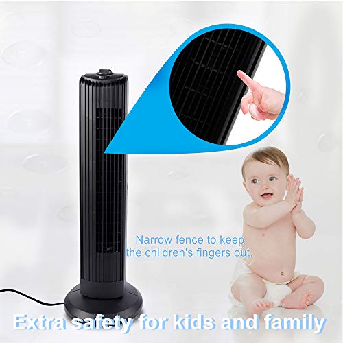 yosager Tower Fan, 28 Inch 60° Oscillating Cooling Fan Powerful Floor