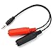 TISINO 3.5mm (1/8 Inch) TRS Stereo Plug/Male to Dual 6.35mm (1/4 Inch) TRS Stereo Jack/Female Y Splitter Cable Patch Cord - 8 Inch / 20cm