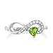 Gem Stone King 925 Sterling Silver Green Peridot Infinity Ring For Women (0.39 Cttw, Heart Shape 4MM, Gemstone August Birthstone, Available in Size 5,6,7,8,9)