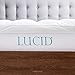 LUCID Ultra Plush 3 Inch Down Alternative Fiber Bed Mattress Topper - Allergen Free Pillow Top - Soft and Breathable Cotton Percale Cover - Queen Size , White