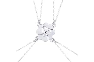 DOYYCA Friendship Necklace Magnetic Matching Four Leaf Clover Best Friend Necklace Gifts for Girls Women Magnet BFF Necklace for 4