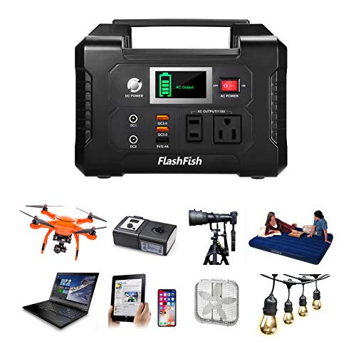 200W Portable Power Station, FlashFish 40800mAh Solar Generator With