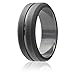 ROQ Silicone Rubber Wedding Ring for Men, Comfort Fit, Men's Wedding Band, Breathable Rubber Engagement Band, Engraved Middle Line and Dome Solid, Multi Packs, Multi Colors