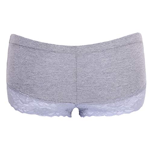 Women Cotton Underwear 6 Lace Boy Shorts Panties Slip Shorts for Womens