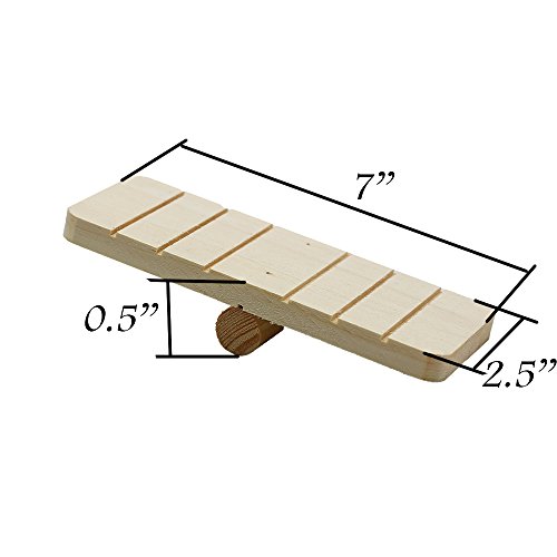 Natural Wood Seesaw For Hamster Mice Chinchilla Chipmunk, Small Animals Habitat Toy HM-06