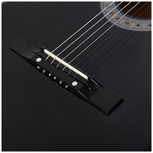 New Beginners Acoustic Guitar With Guitar Case, Strap, Tuner and Pick Black - Image 7
