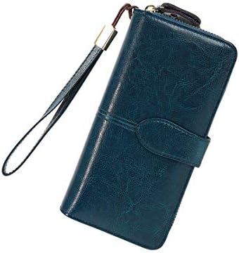 Women's Wallet,Wristlet RFID Card Holder Purse,Travel Genuine Leather Phone Clutch,Zip Around Luxury Money Organizers