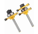 Jack-Store 2Pcs Tongue & Groove Router Bit Set 3/4