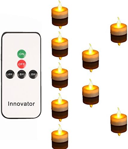 Flameless Candles with Remote and Timer,CR2450 battery powered, Realistic and Bright tealight,Pack of 12,Indoor and outdoor night light(Amber)