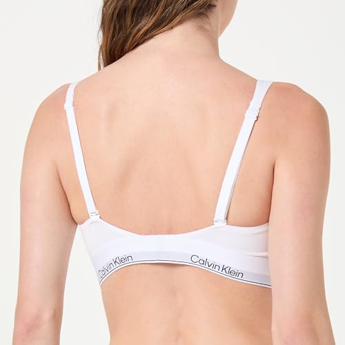 Bralette Mujer Full Cup Unlined Triangle Ajustable, Negro (White), S