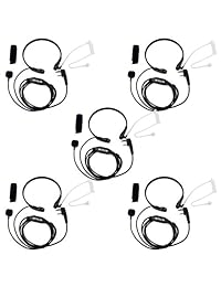 Retevis 2 Pin Micrófono de garganta Auricular de tubo acústico oculto con PTT Compatible con Baofeng UV-5R BF-888S Retevis H-777 RT22 RT21 RT27 H-777S Walkie Talkies (paquete de 5)