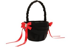 Fashion Bridal Black Basket Flower Girl Red Row Basket Ring Bearer Basket for Wedding Party Decoration
