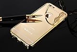 Gold Mirror iphone 6 case, Umiko(TM) Clear Mirror With Metal Bumper Back Shell Hard Case Cover for iphone 6 4.7 inch-Gold