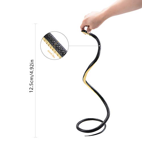 MoloTAR Realistic Rubber Black Snake 52 Inch Long Scare Toy - Thumbnail 2