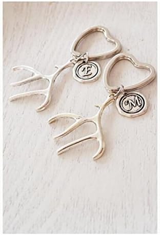 elk antler keychain, personalized antler keychain, wax seal initial, personalized gift, best friend gift, bridesmaid gift,daddy keyc