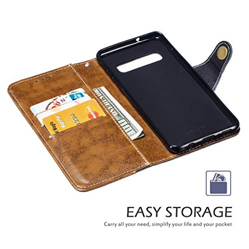 Bokoo Stylish Anti-Scratch Leather Slot Wallet Stand Flip Cover Skin Case for Samsung Galaxy S10E 5.8 inch - Thumbnail 3