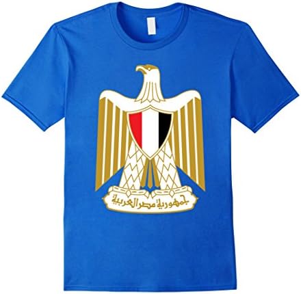 Mens Egypt Eagle of Saladin T shirt, Egyptian Coat of Arms Shirt Medium Royal Blue